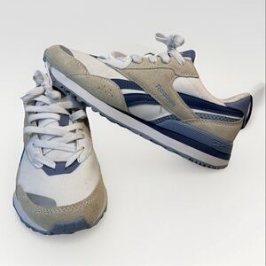 Reebok Classic AZ Size 7.5 Blue White Gray Suede Spark Flash Comfort OrthoLite